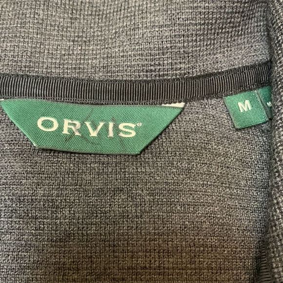 50% off! ORVIS full zip mock neck wool blend sweater cardigan zippered pockets M - Picture 3 of 13